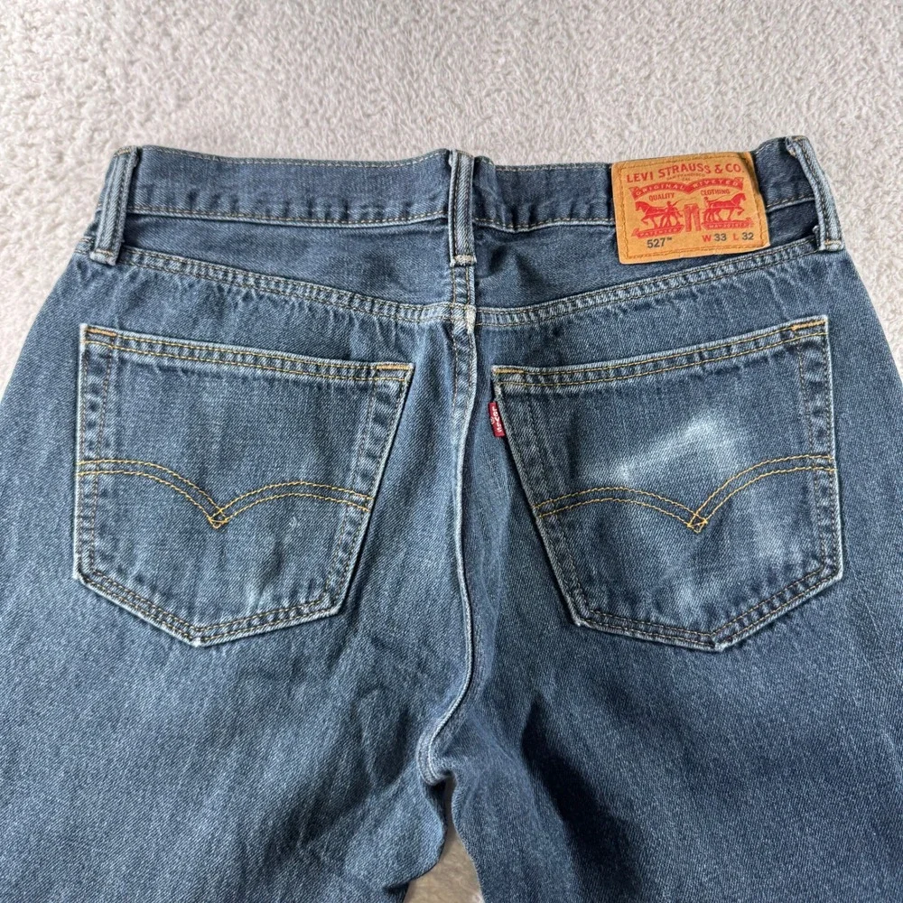 Levis‎ 527 Jeans Mens 33x32 Blue Modern Bootcut Denim Medium Wash Pants Used